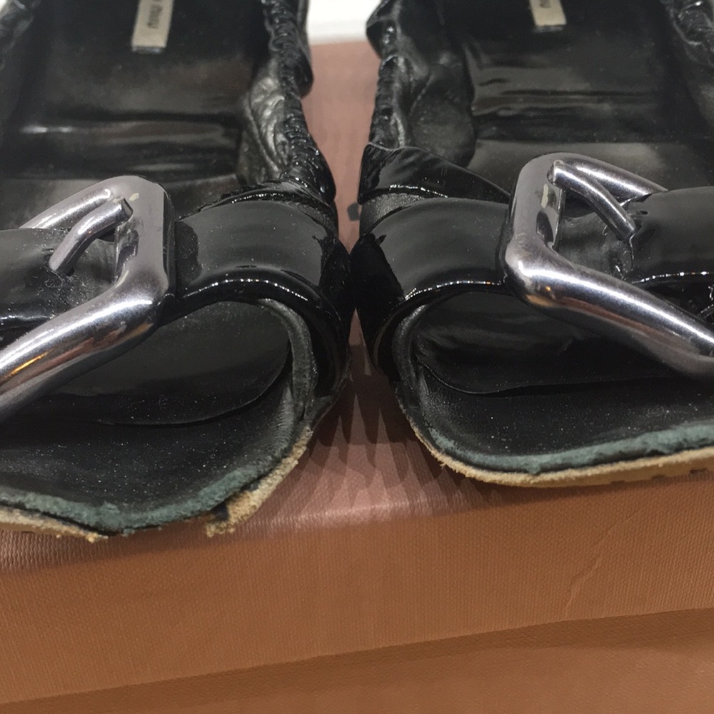 Miu Miu Open Toe Flats With Buckle - image 7