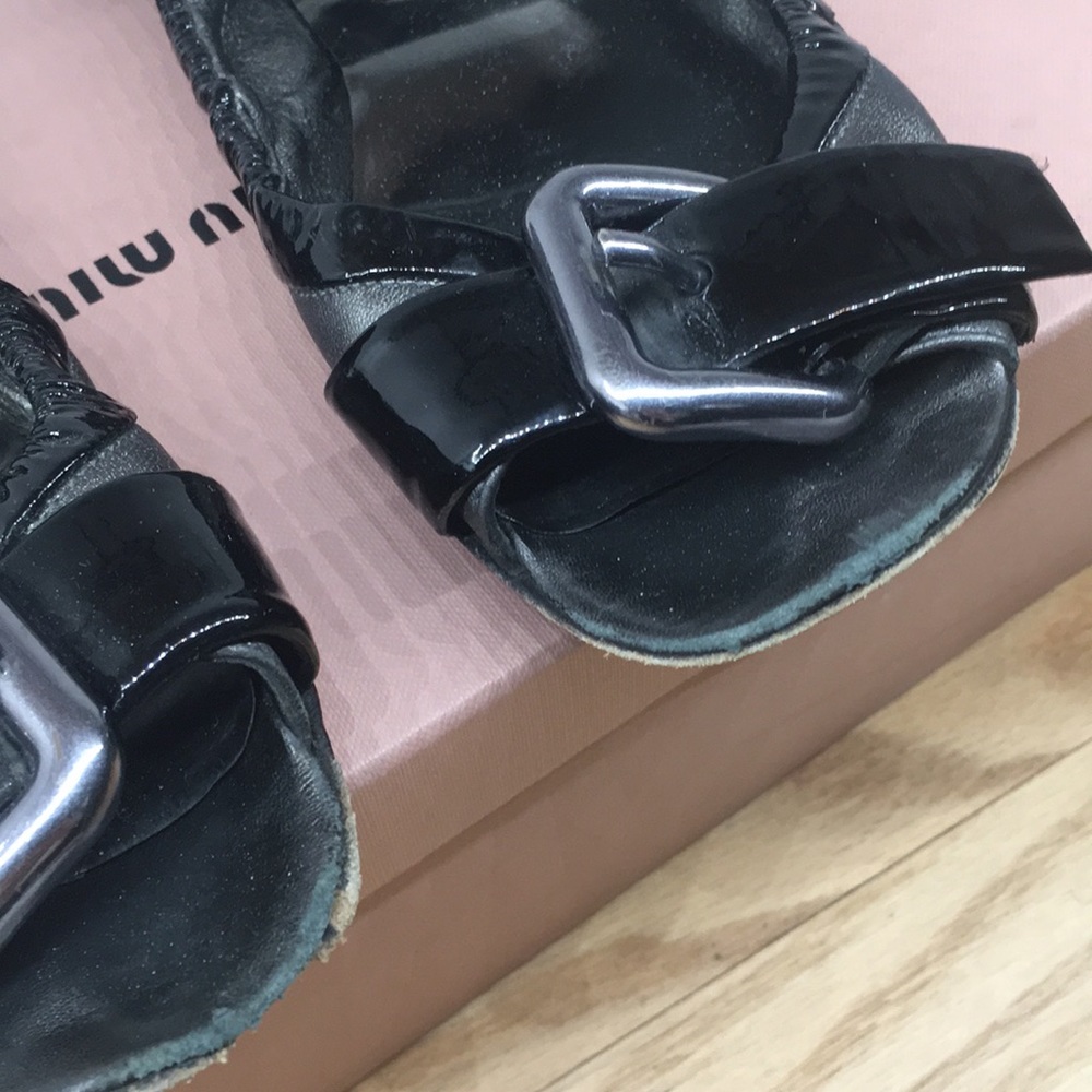 Miu Miu Open Toe Flats With Buckle - image 4