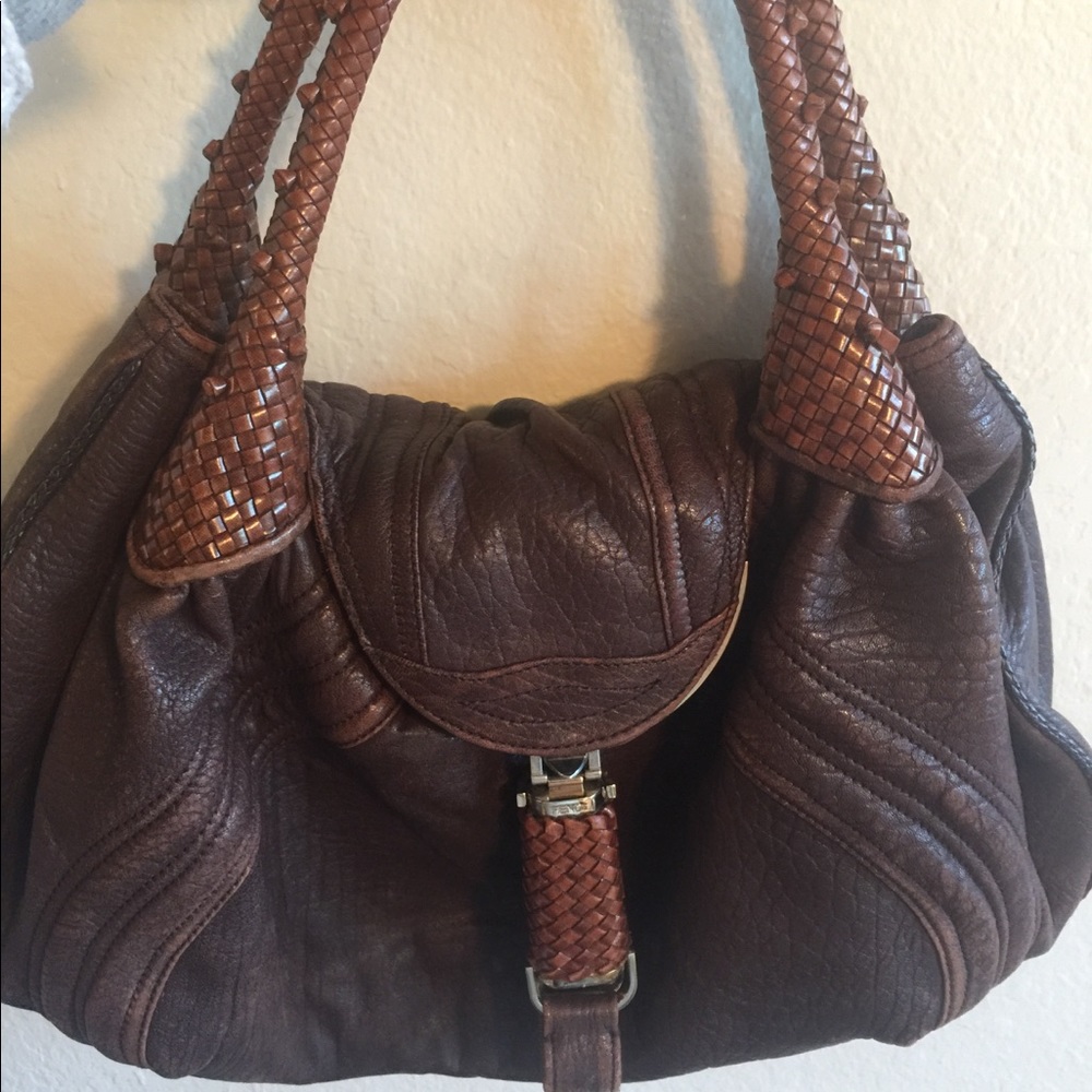 Fendi Brown Leather Spy Bag