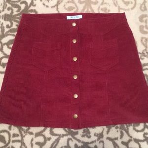 Cranberry corduroy skirt