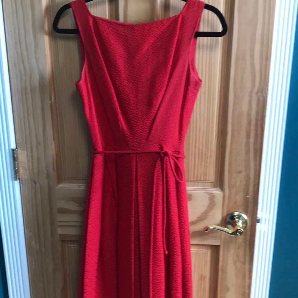 Vintage red fit and flare midi
