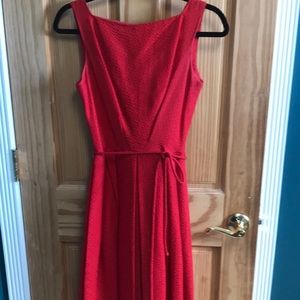 Vintage red fit and flare midi