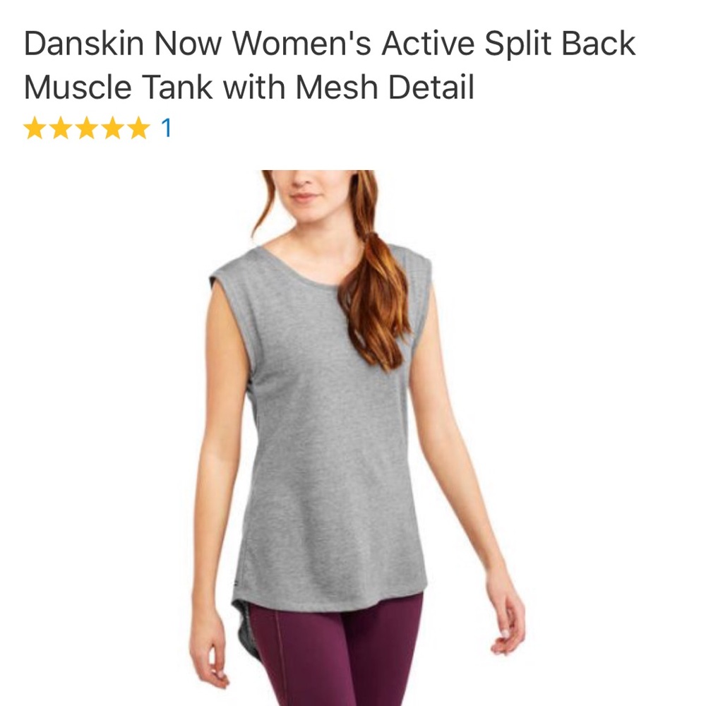 Danskin split back muscle tank size small gray