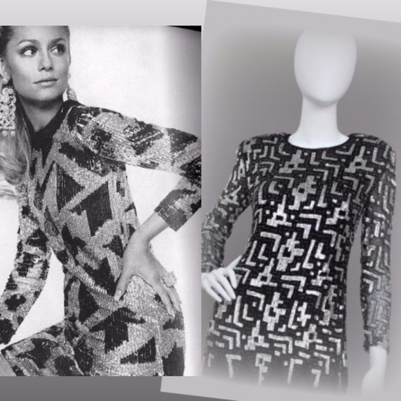 GEOMETRIC SPARKLING SEQUIN ASYMMETRIC PARTY TOP - Picture 1 of 8