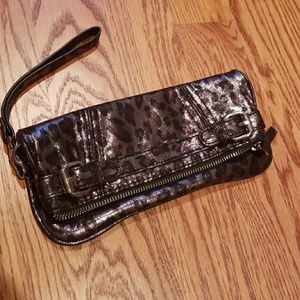 Express leopard clutch