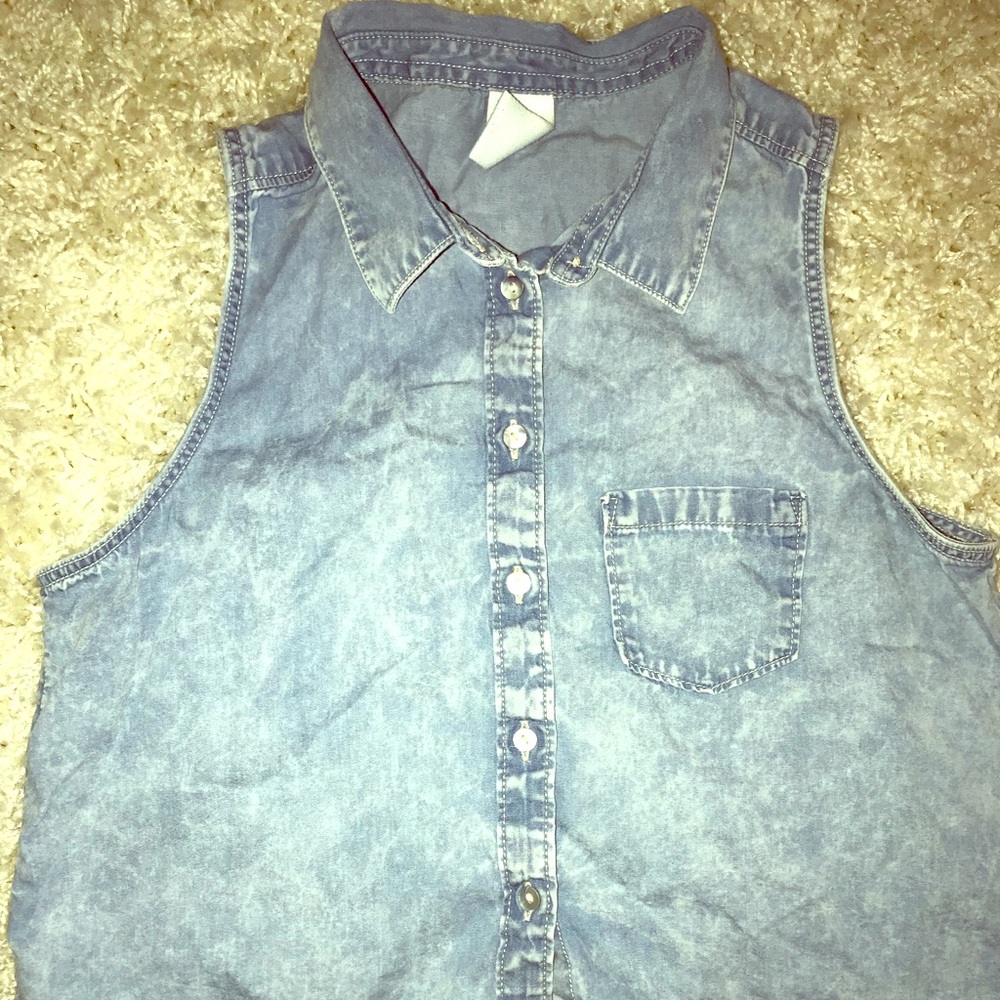 Denim half shirt