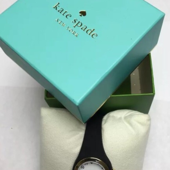NEW Kate Spade White (Face) SPADE WatchWBlack Band - Picture 5 of 7