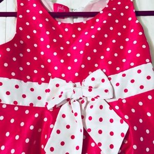 Pinky Girl’s Pink Polka Dot Dress Sz 16 Sleeveless