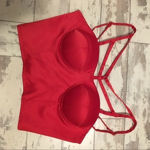 BNWT Red strapping bustier crop top - size small