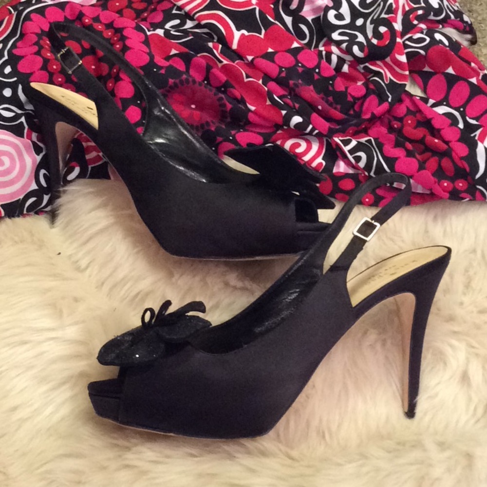 Kate Spade sling back satin 4 inch heels, size 9B. - Picture 3 of 8