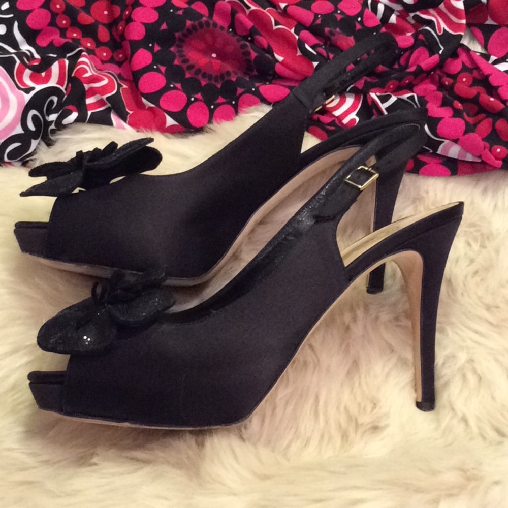 Kate Spade sling back satin 4 inch heels, size 9B. - Picture 2 of 8