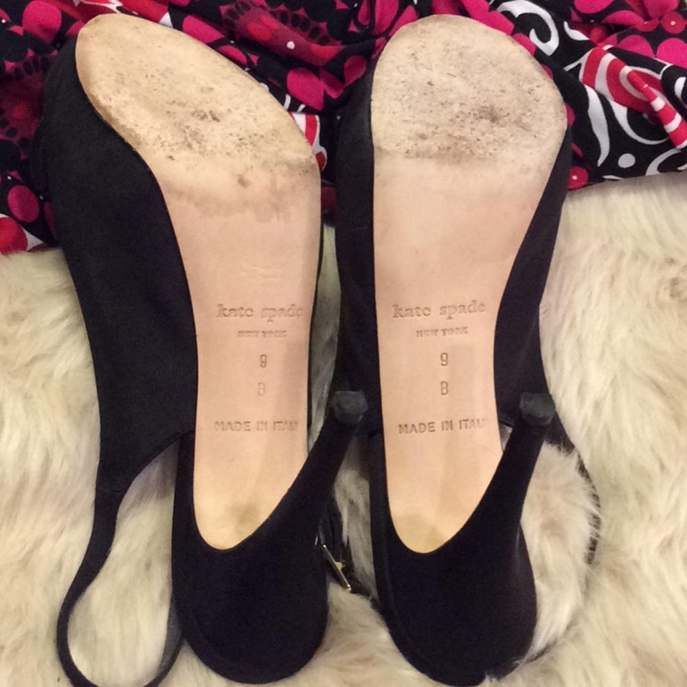 Kate Spade sling back satin 4 inch heels, size 9B. - Picture 8 of 8