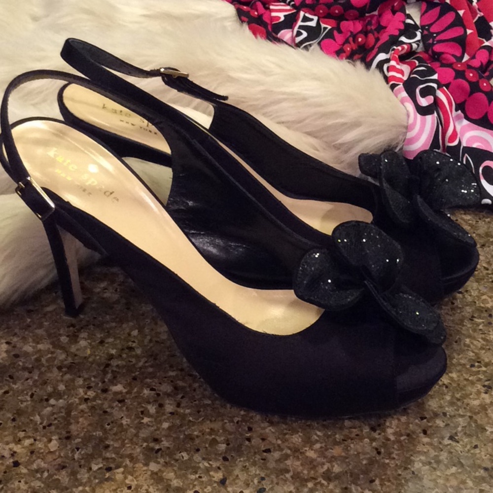 Kate Spade sling back satin 4 inch heels, size 9B. - Picture 4 of 8
