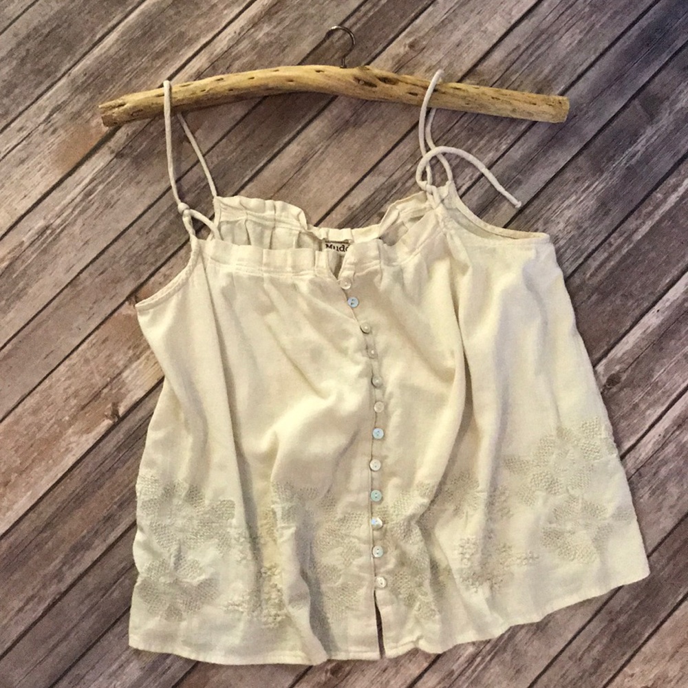 Mud crop flowy top shirt blouse