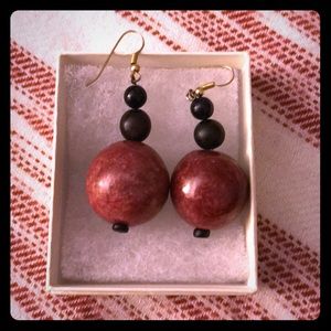 Vintage like Red ball Earrings.