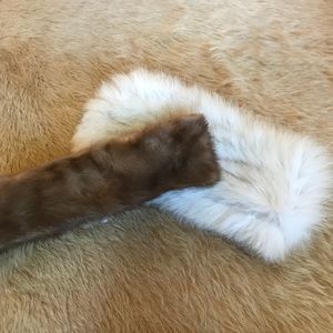 Golden mink and silver fox fur headbands
