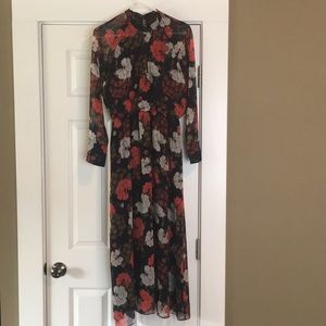 Zara long sleeve size small printed maxi dress