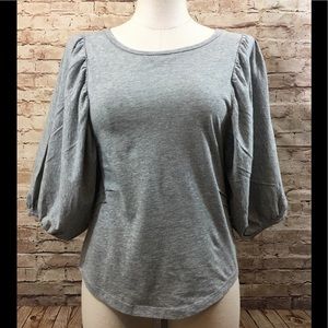 Citizens of  Humanity Grey Ruched/Puff Sleeve Top