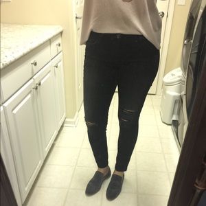 AG The Legging Ankle Super Skinny Black Destroy 31