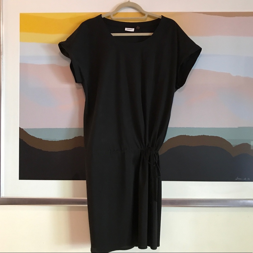 DKNYC Black Drawstring Waist Dress