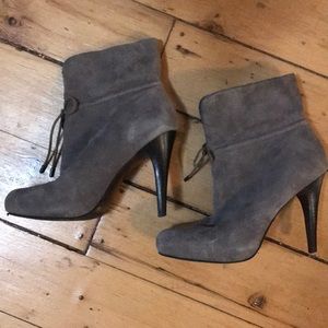 Banana Republic Grey Suede Tie Booties