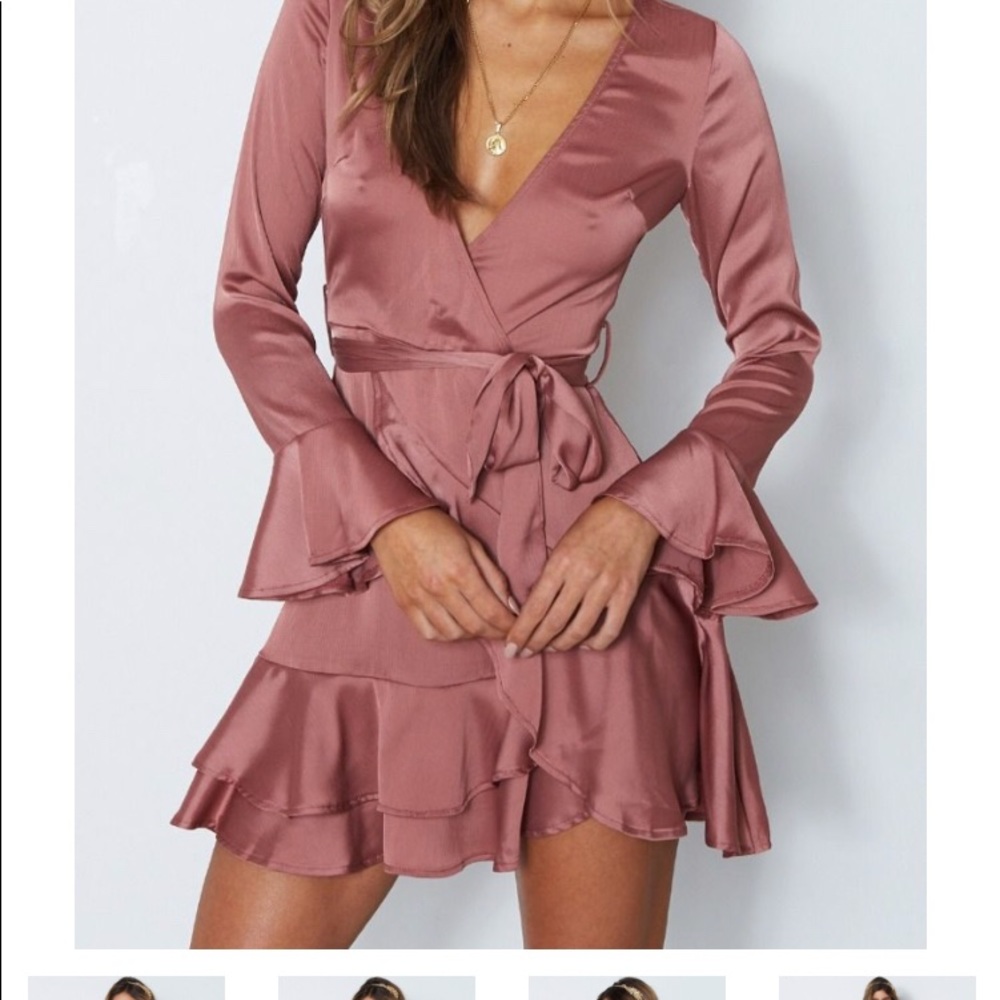New with tags rose colored wrap dress
