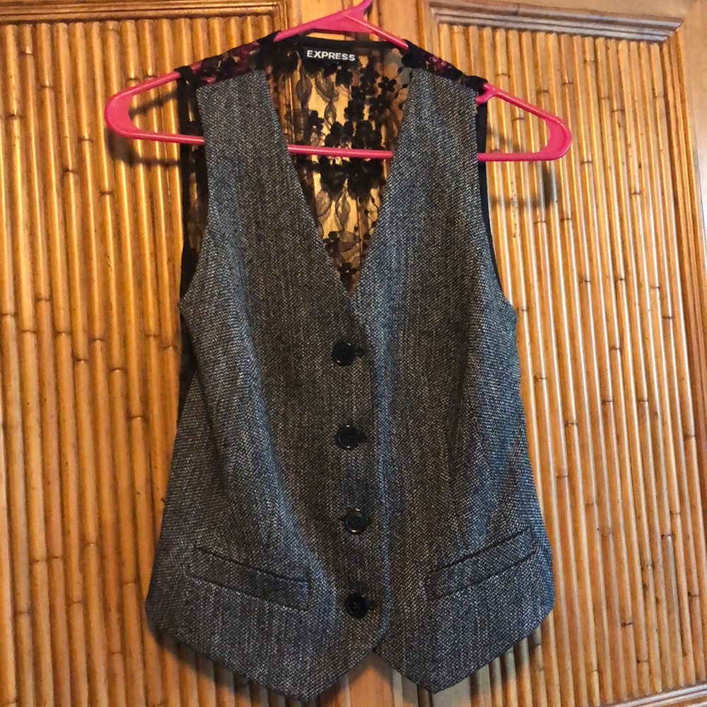 Black lace vest