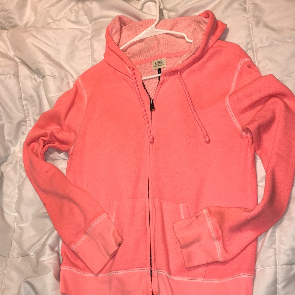 Bright pink hoodie!