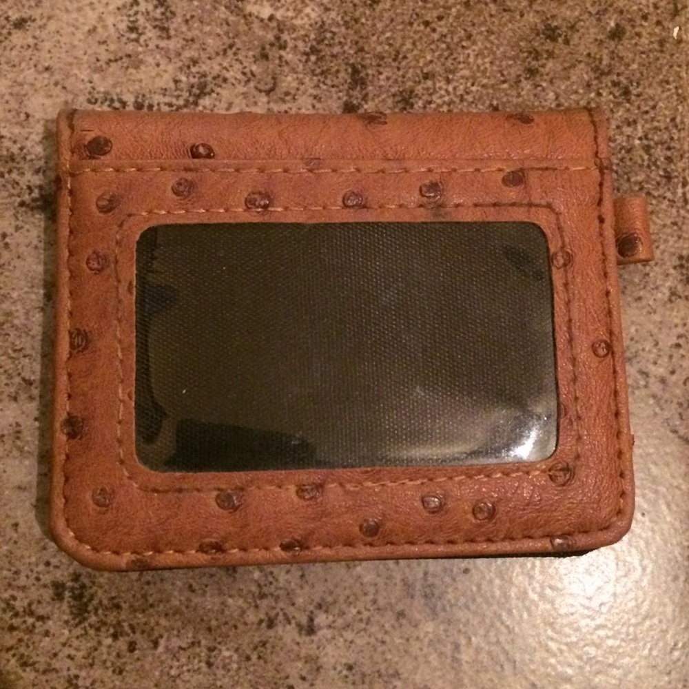 Faux ostrich wallet