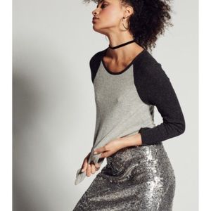 Calypso St. Barth Grey Cashmere Baseball Tee