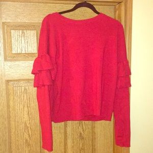 Ruffle Sleeve Sweater. NWT.