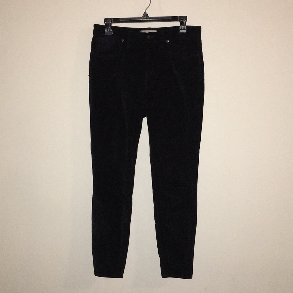 Madewell Black Velveteen Skinny High Rise Jeans