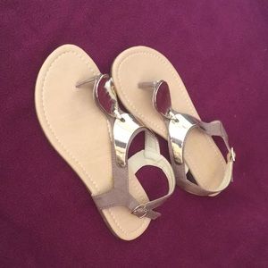 Sandals with gold accents