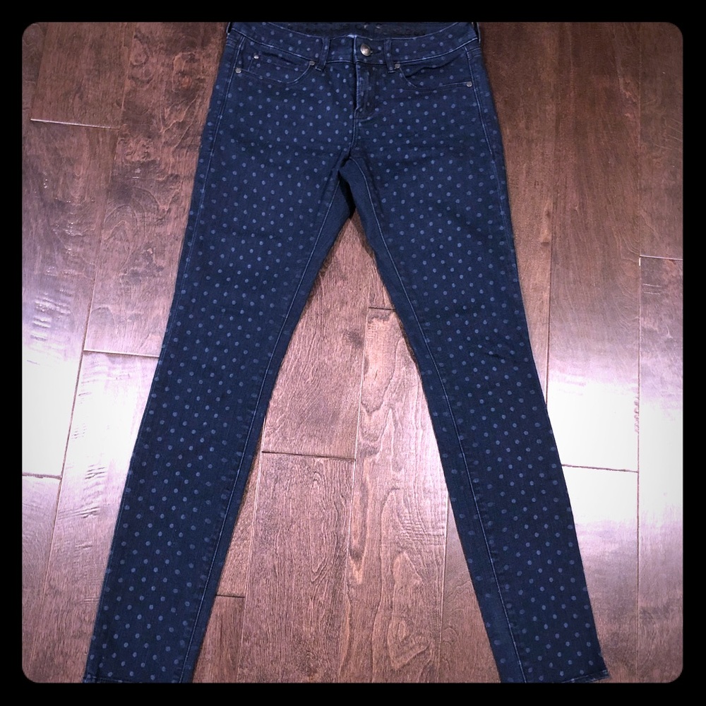 Polka dot skinny jeans