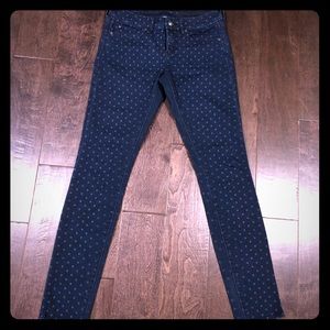 Polka dot skinny jeans