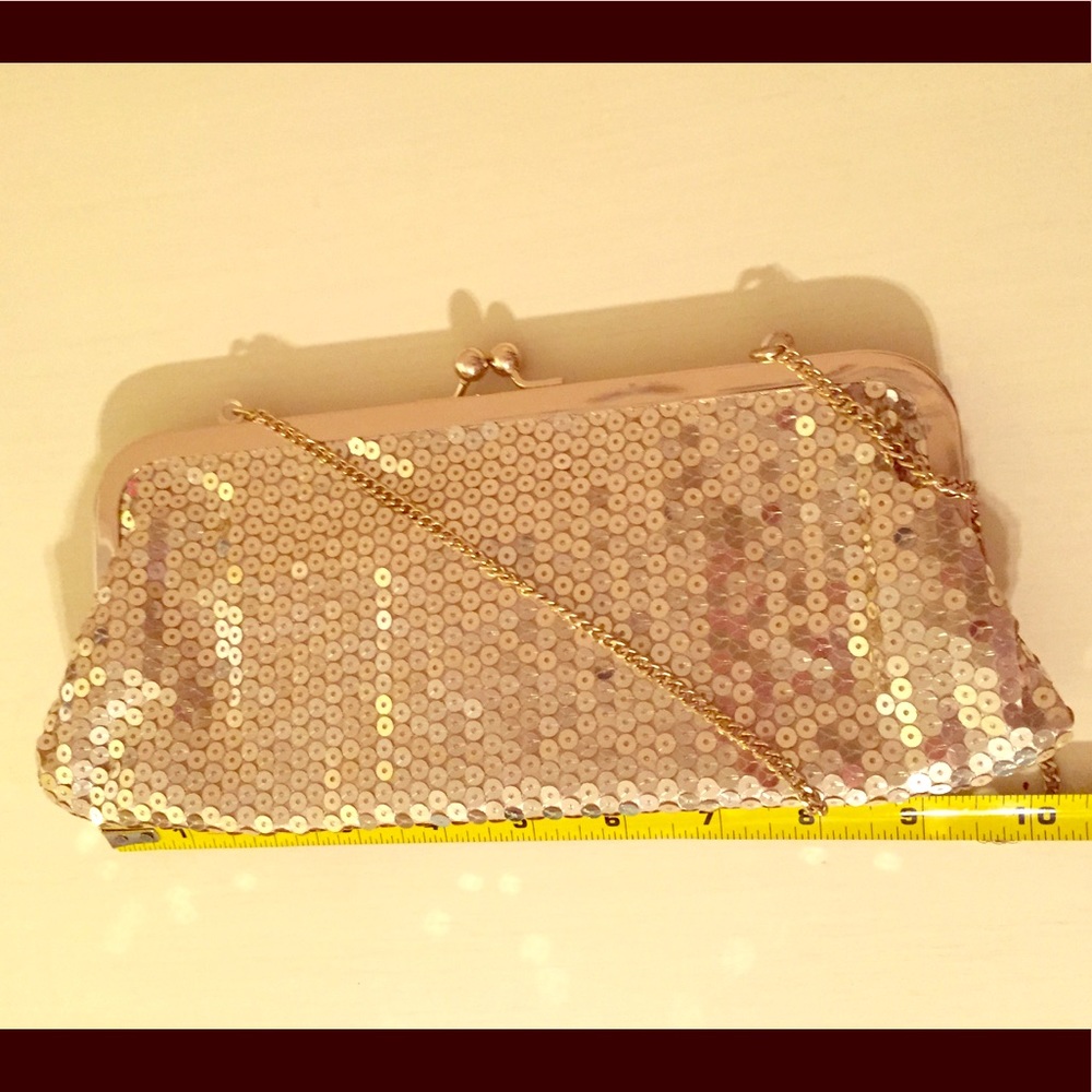 Gold sequin Loft Clutch