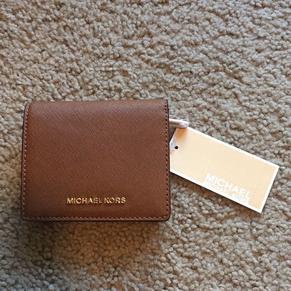Brown Michael Kors Leather Travel Wallet