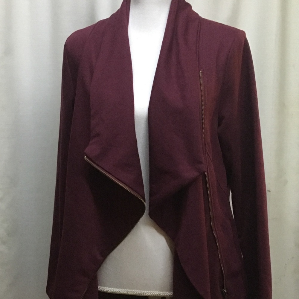 Hammer Collection Burgundy Side Zip Jacket Size L - Picture 2 of 8