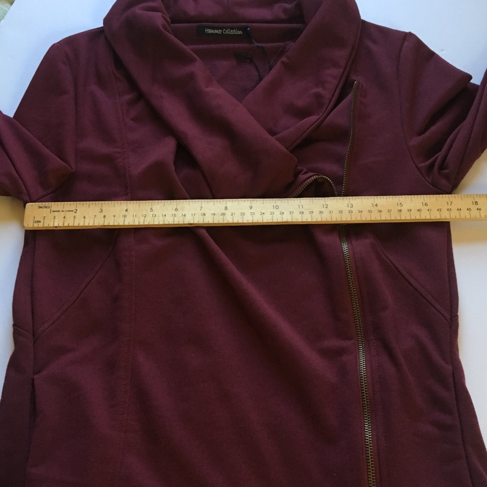 Hammer Collection Burgundy Side Zip Jacket Size L - Picture 4 of 8