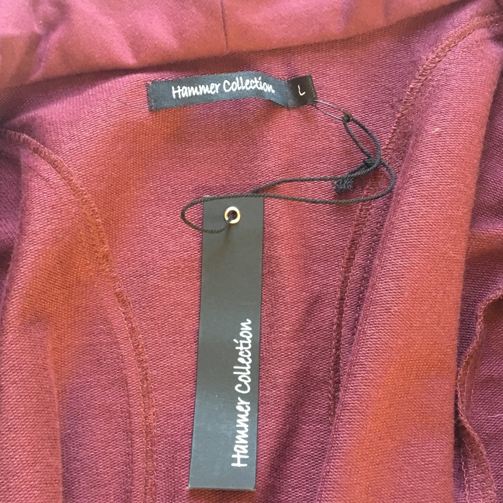 Hammer Collection Burgundy Side Zip Jacket Size L - Picture 6 of 8