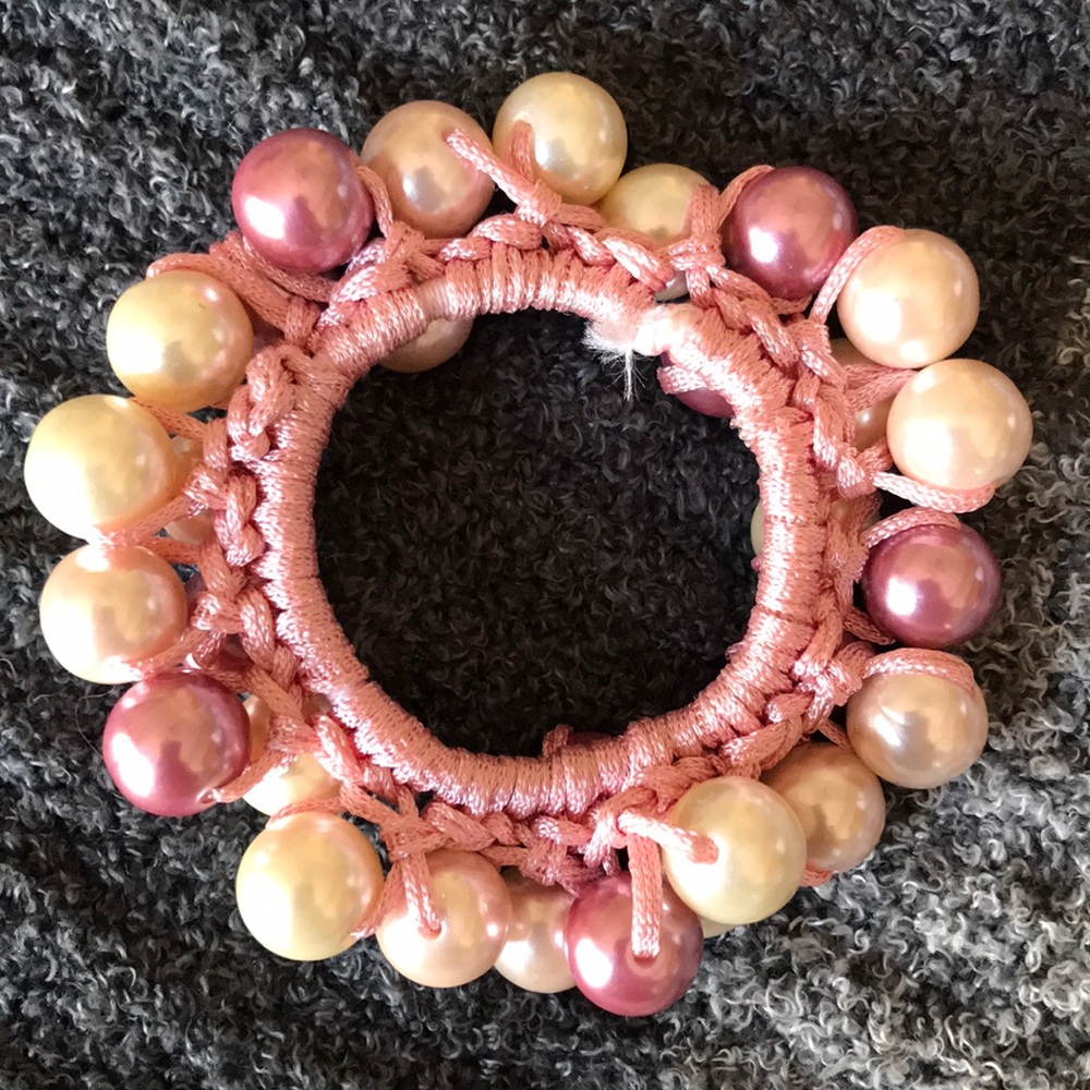 Pearl bracelet pink and cream - Picture 2 of 3