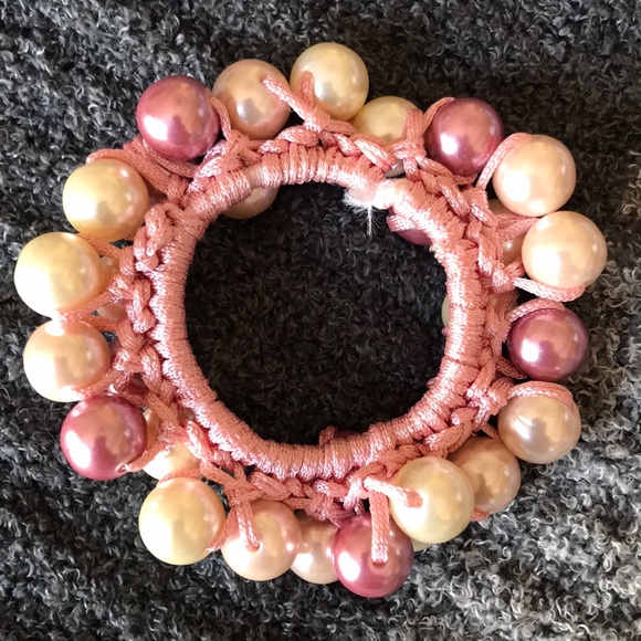 Pearl bracelet pink and cream - Picture 2 of 3