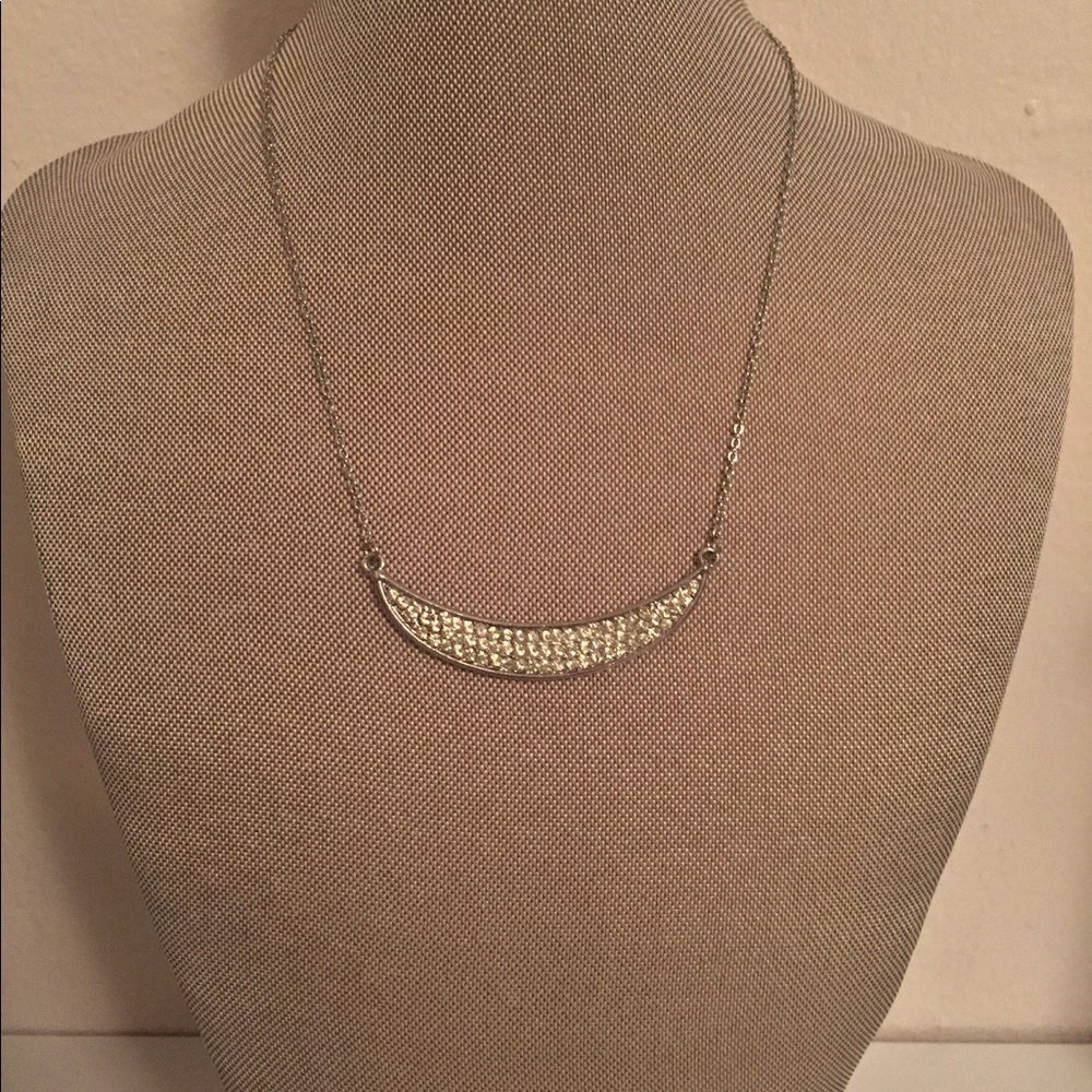 Silver Fashion Necklace With Bib Detail