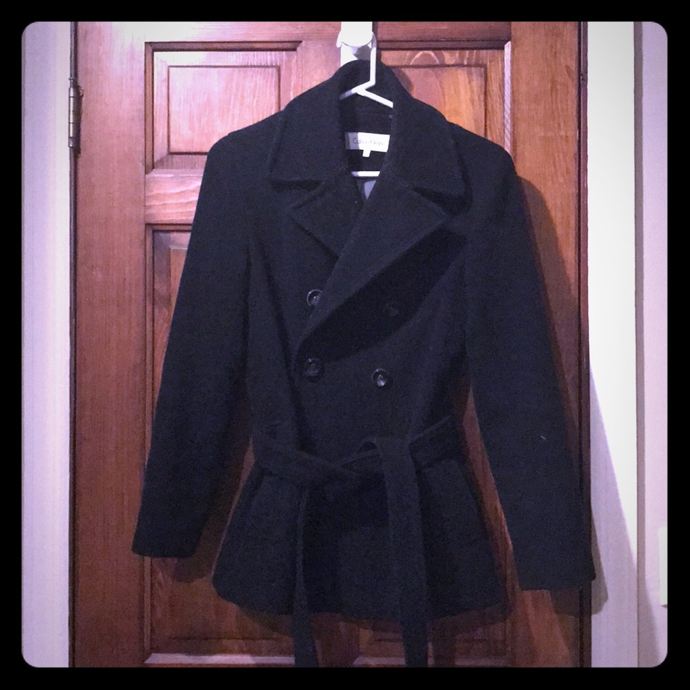 Calvin Klein Black Peacoat. Size 4P