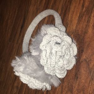 Knit Flower Earmuffs