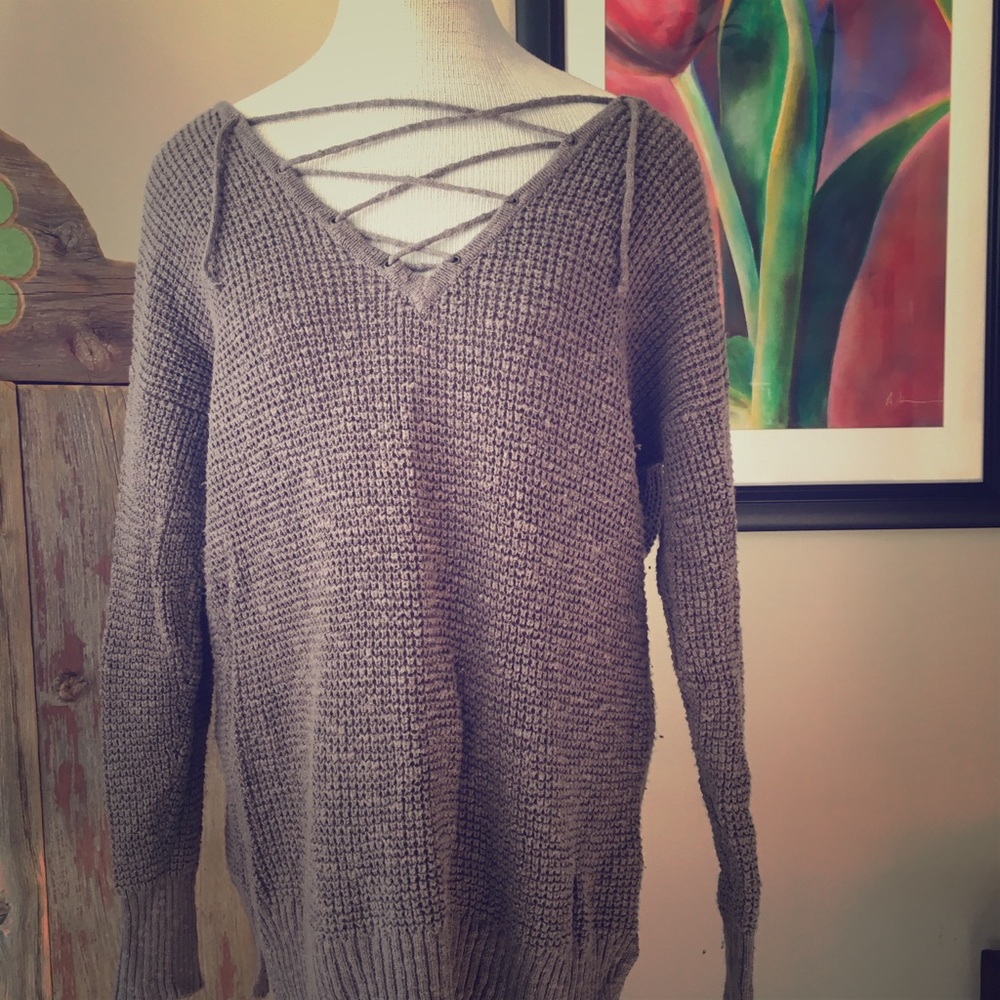 American Eagle Outfitters Lace Up Sweater Size L