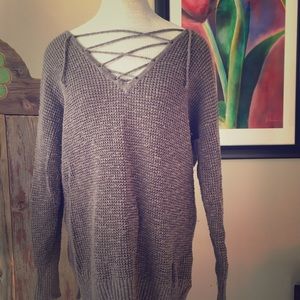 American Eagle Outfitters Lace Up Sweater Size L
