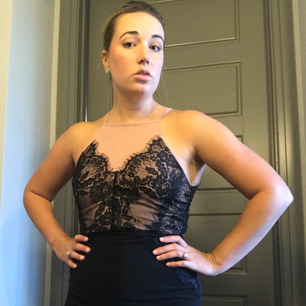 Top shop black lace cocktail dress