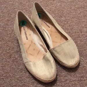 Lucky brand gold shimmer espadrilles