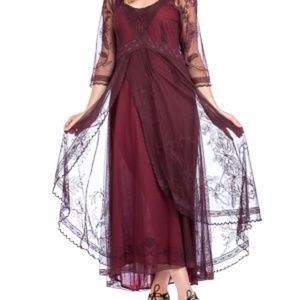 Nataya Dresses - Nataya Rich Burgundy Vintage Inspired Dress Nataya Dresses - Nataya Rich Burgundy Vintage Inspired Dress